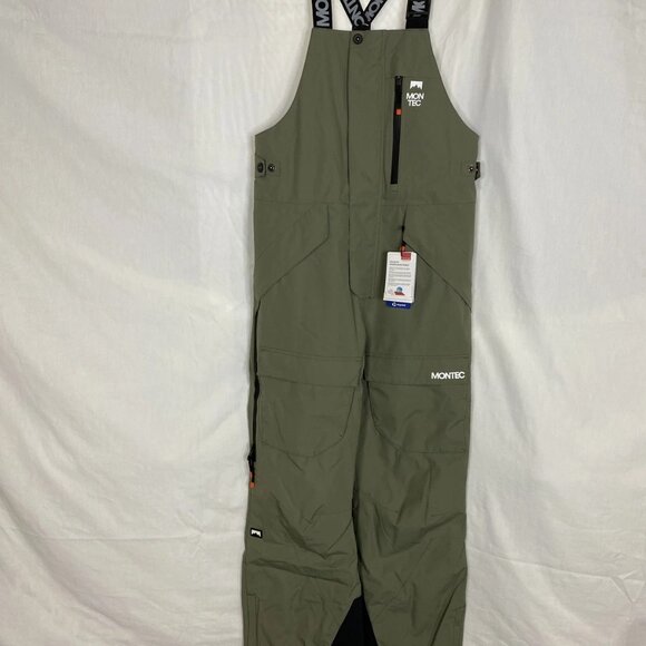 Montec Women’s Fawk Snowboard Bib Pants – Greenish, Size M